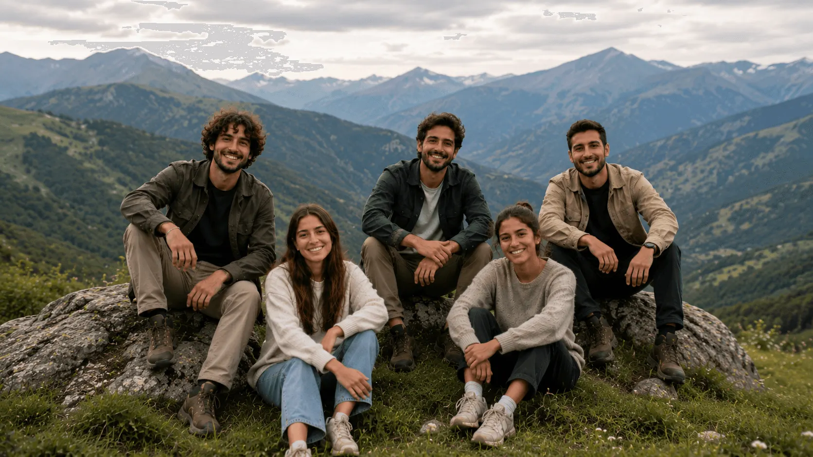 Trova outdoor adventure scene introducing guided hiking travel experiences.
